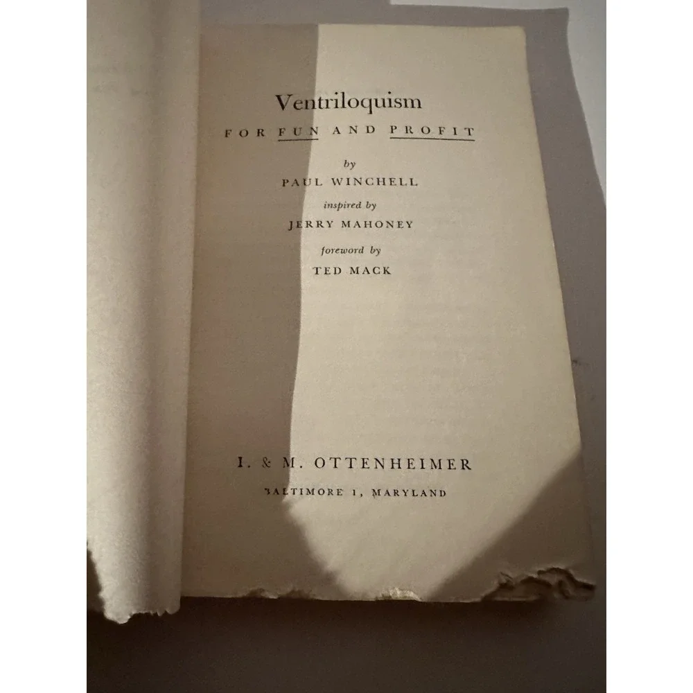 Ventriloquism For Fun And Profit Paul Winchell